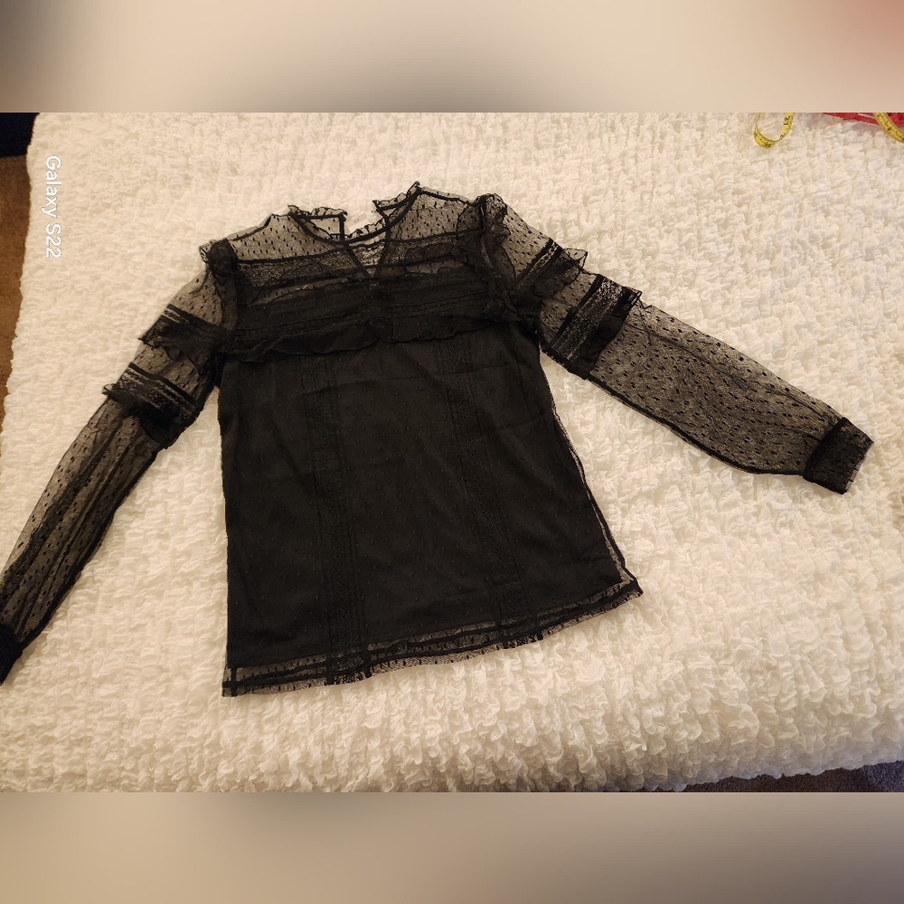 Express Black Textured Top